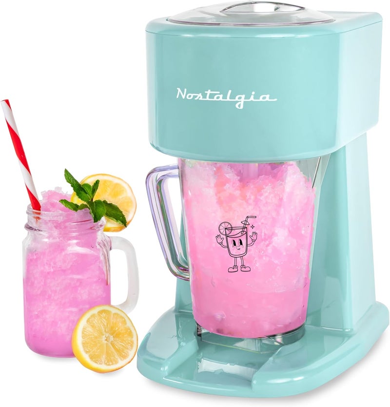 Nostalgia Retro 40-Ounce Frozen Beverage Station - Slushie Machine and Ice Shaver with Automatic Mixing for Soda, Cocktails and Margaritas - Easy & Safe Use - Aqua - Image 1